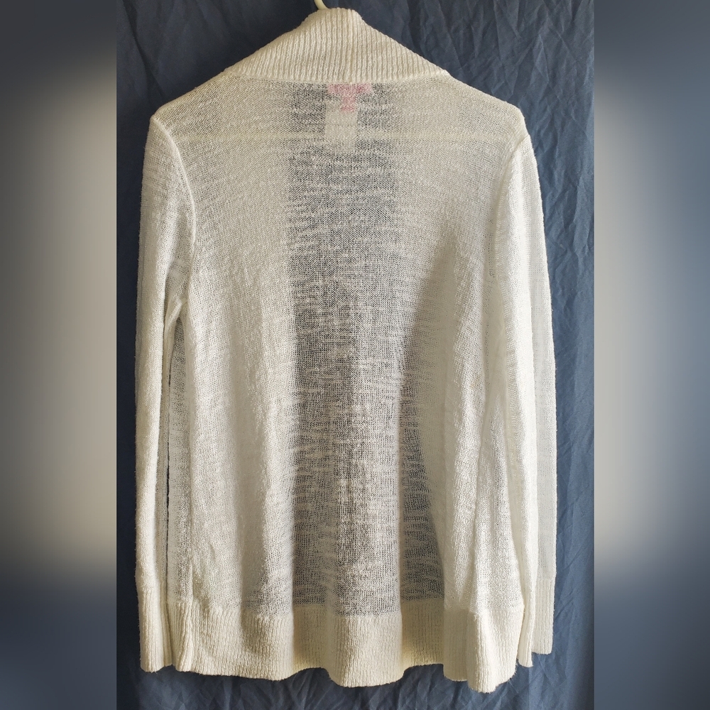 Lilly Pulitzer Cream Open-Front Cardigan, Shear - Picture 2 of 3